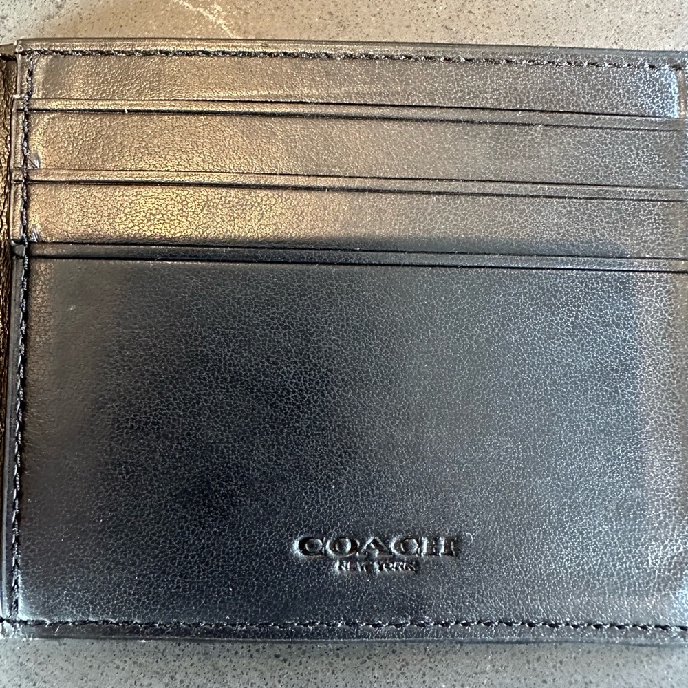 Coach Wallet Blue and Yellow Print - Picture 9 of 10
